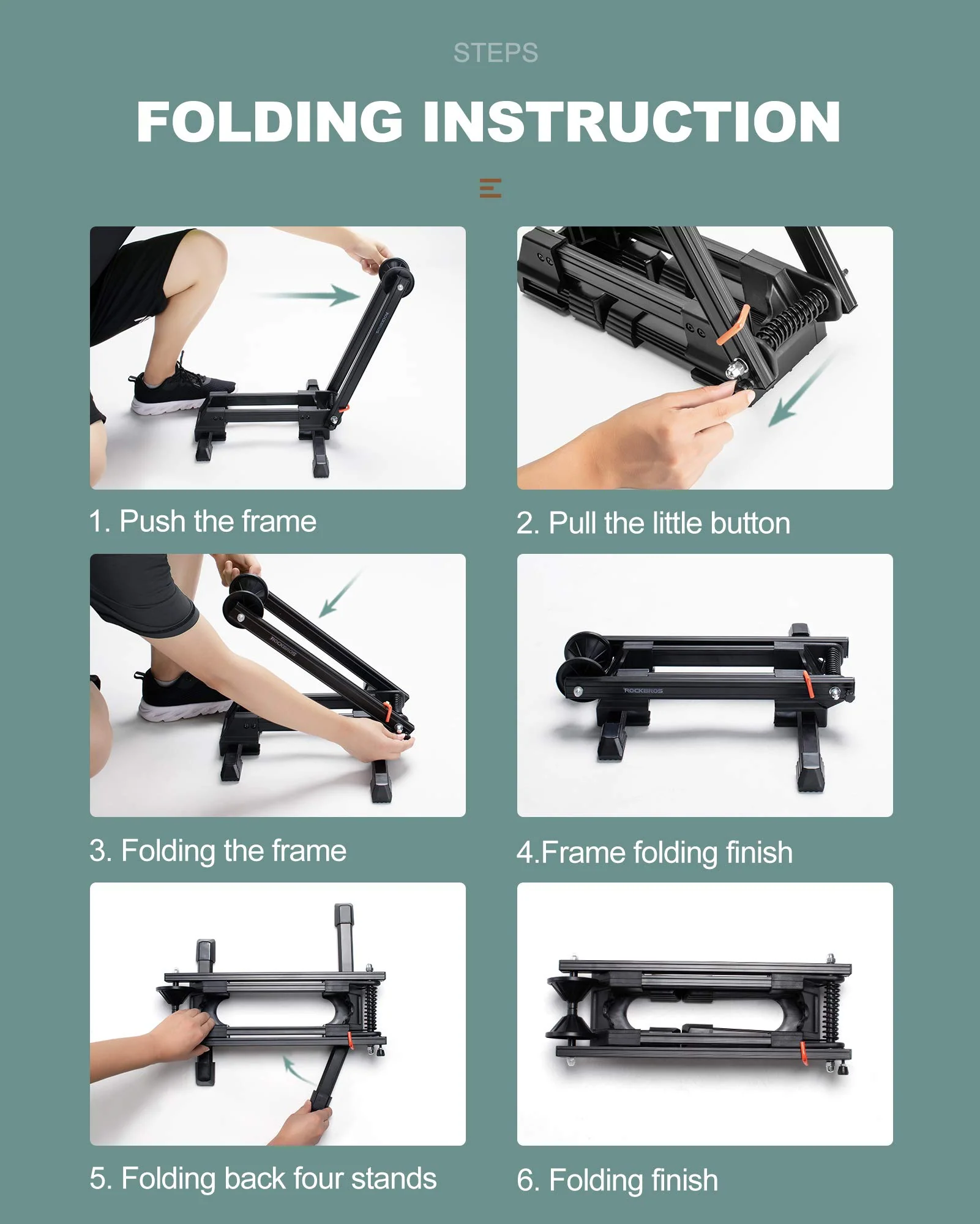Foldable Alloy Indoor Bike Stand for 20"-29" Wheels - Image 7