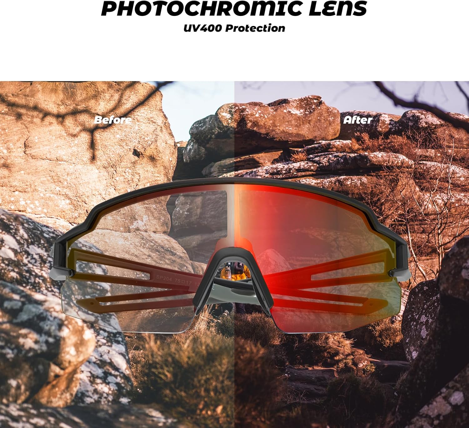 Half-Frame Photochromic Sports Sunglasses (UV400) - Image 45