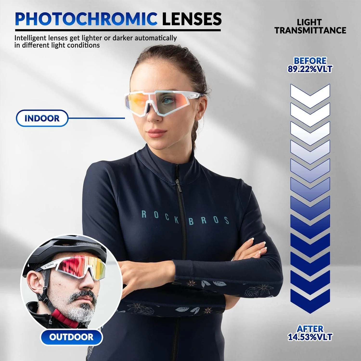 Half-Frame Photochromic Sports Sunglasses (UV400) - Image 62
