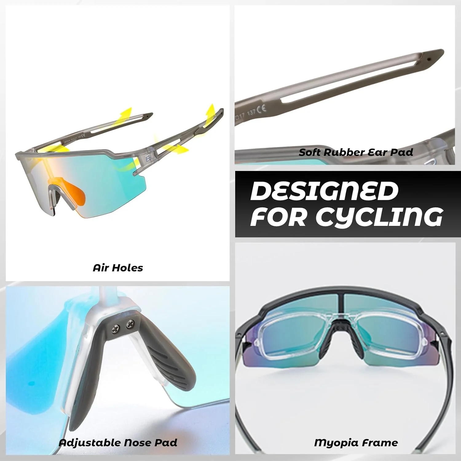 Half-Frame Photochromic Sports Sunglasses (UV400) - Image 78
