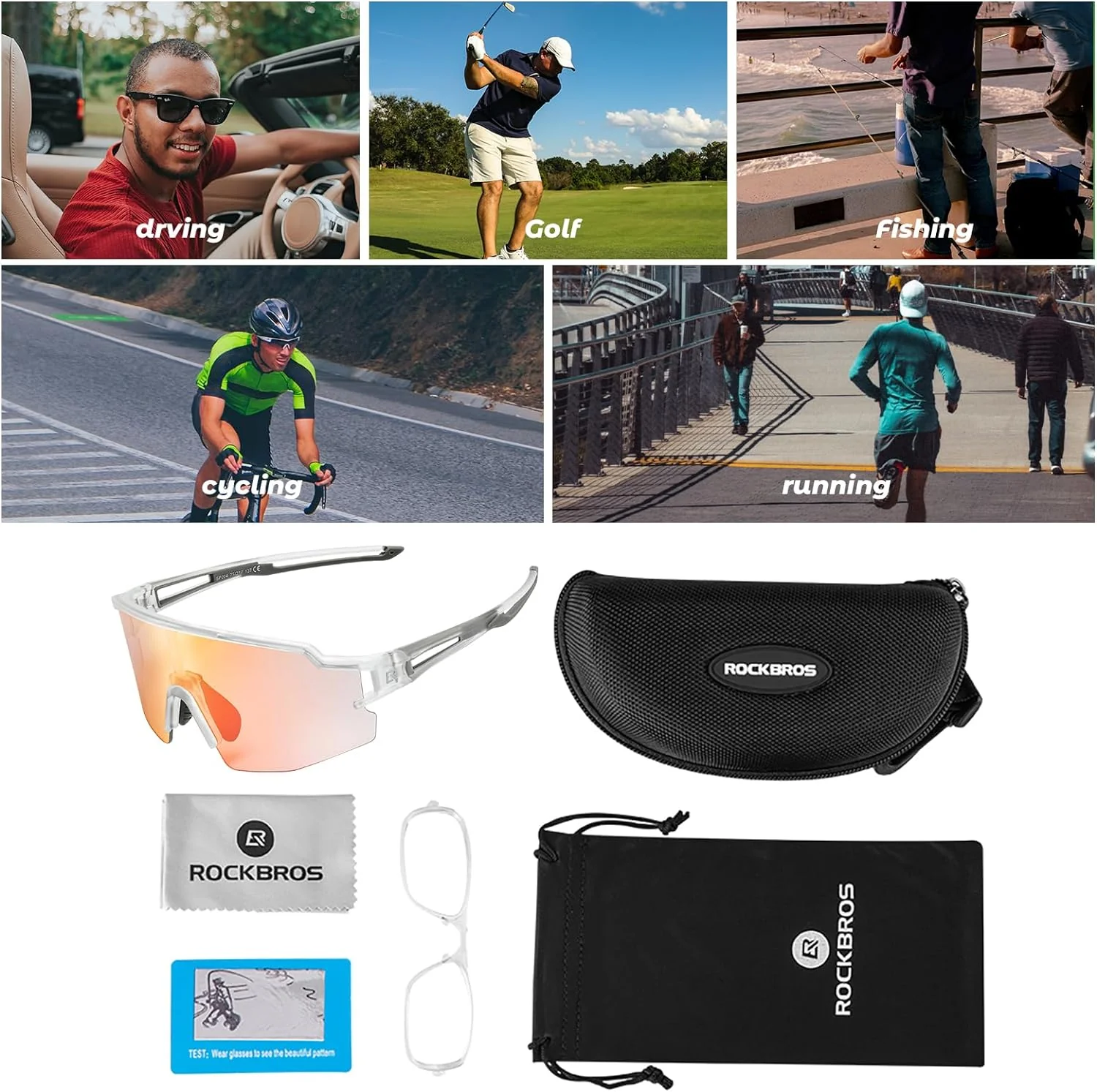 Half-Frame Photochromic Sports Sunglasses (UV400) - Image 79