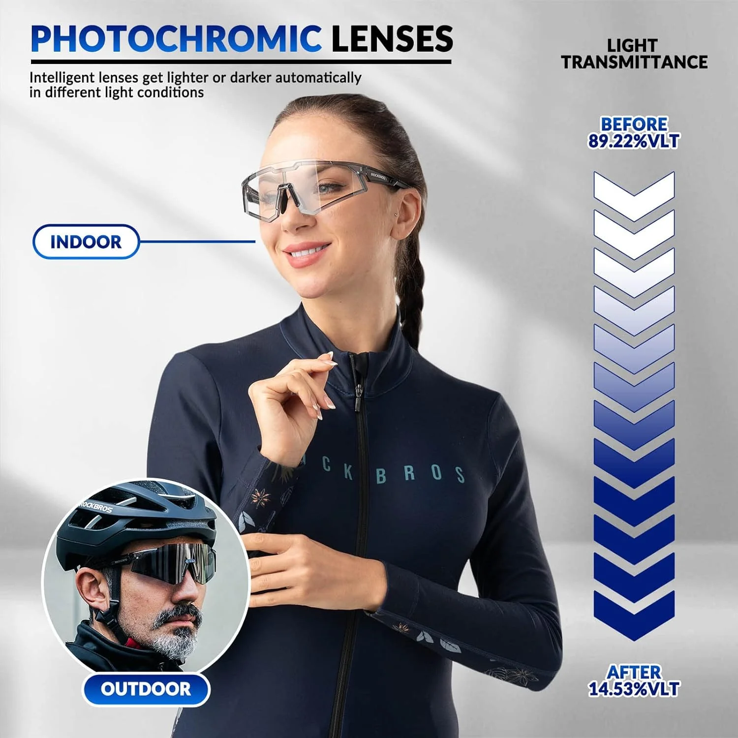 Half-Frame Photochromic Sports Sunglasses (UV400) - Image 80