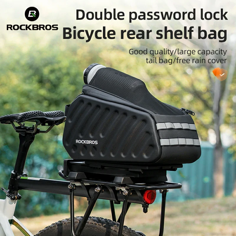 ROCKBROS Hard Shell EVA Bike Rack Bags Waterproof with Lock 7.5L - Image 5