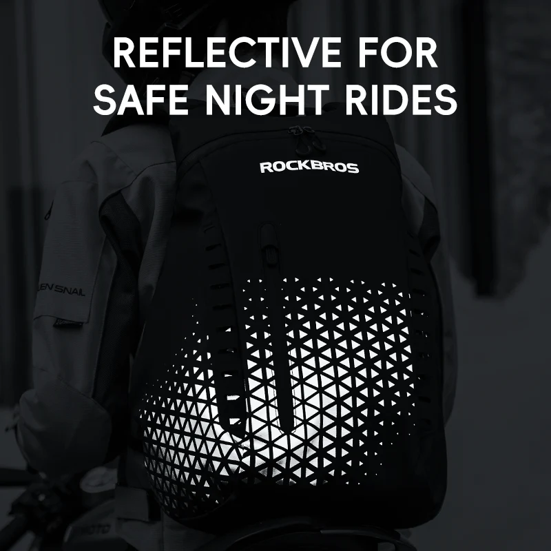 ROCKBROS High-Capacity 14.5L Helmet Backpack with Reflective Safety Design - Image 5
