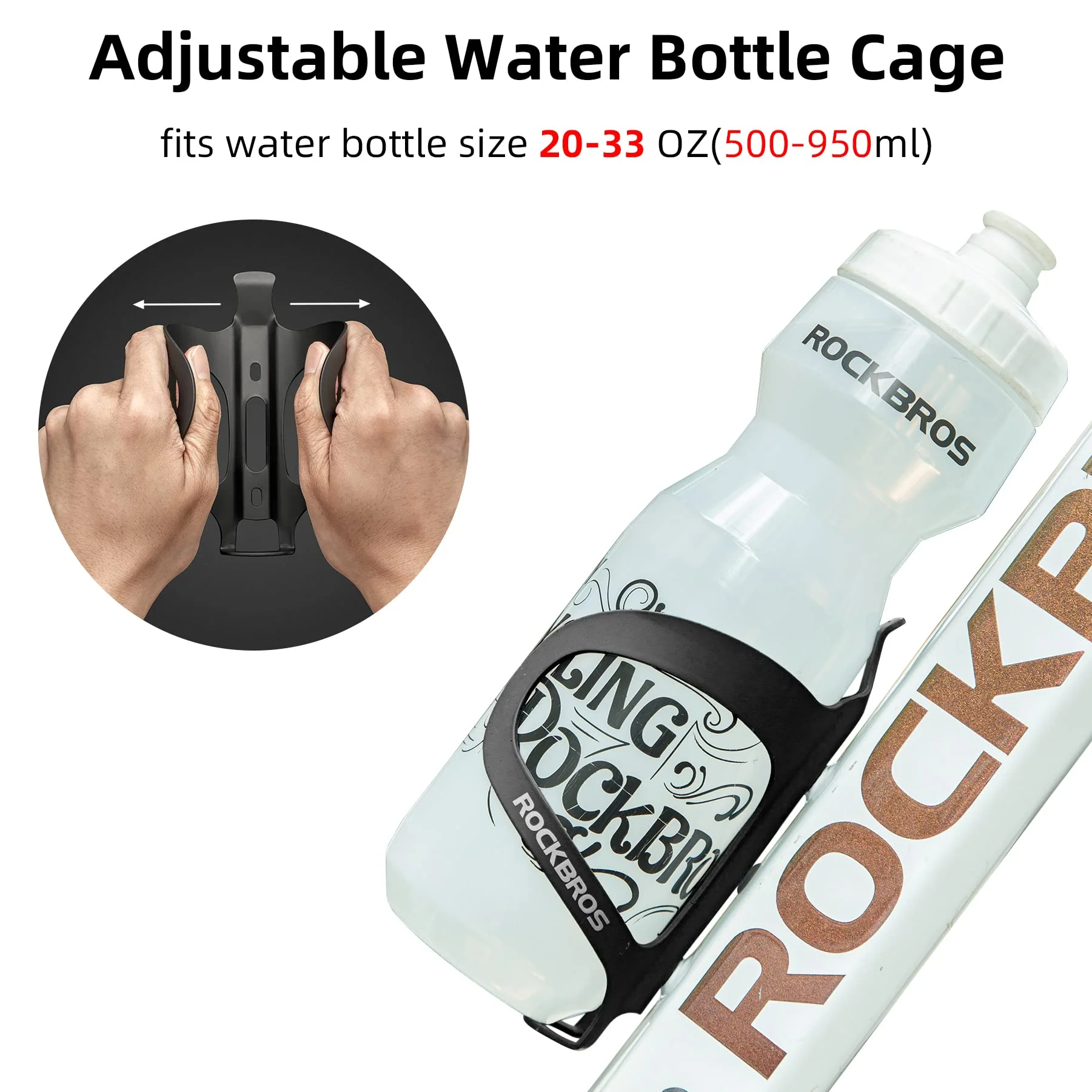 ROCKBROS Lightweight Alloy Aluminum Bike Water Bottle Cage - Secure Hold Bicycle Bottle Bracket - Image 3