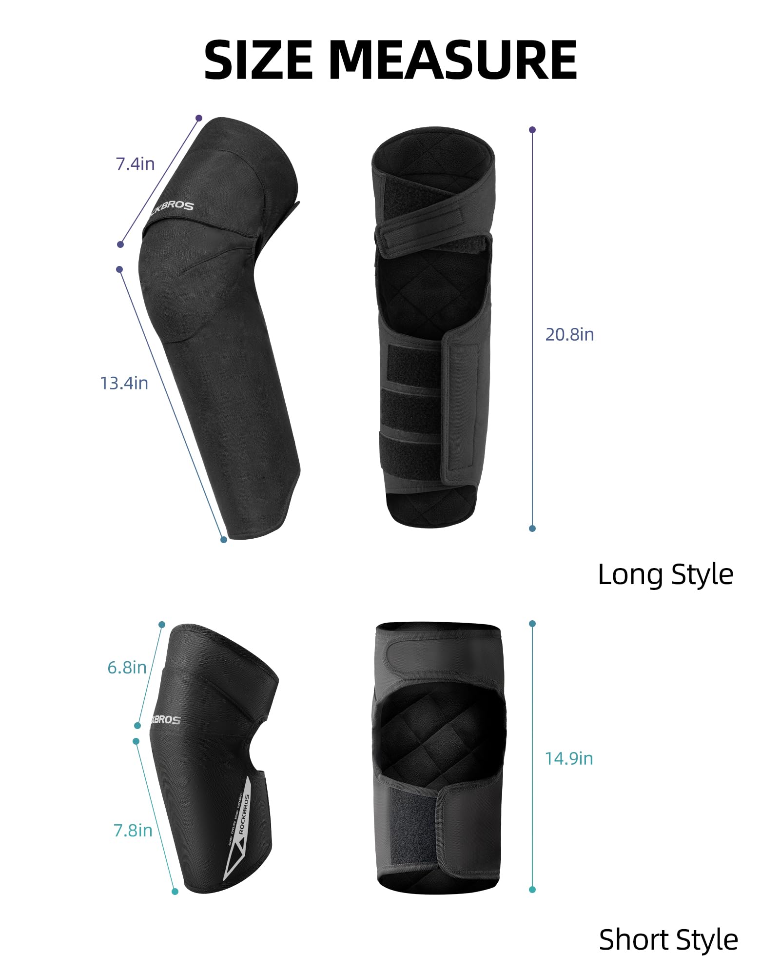 ROCKBROS Motorcycle Knee Pad Winter Leg Warmer with EVA Protector, Windproof for Skiing - Image 14