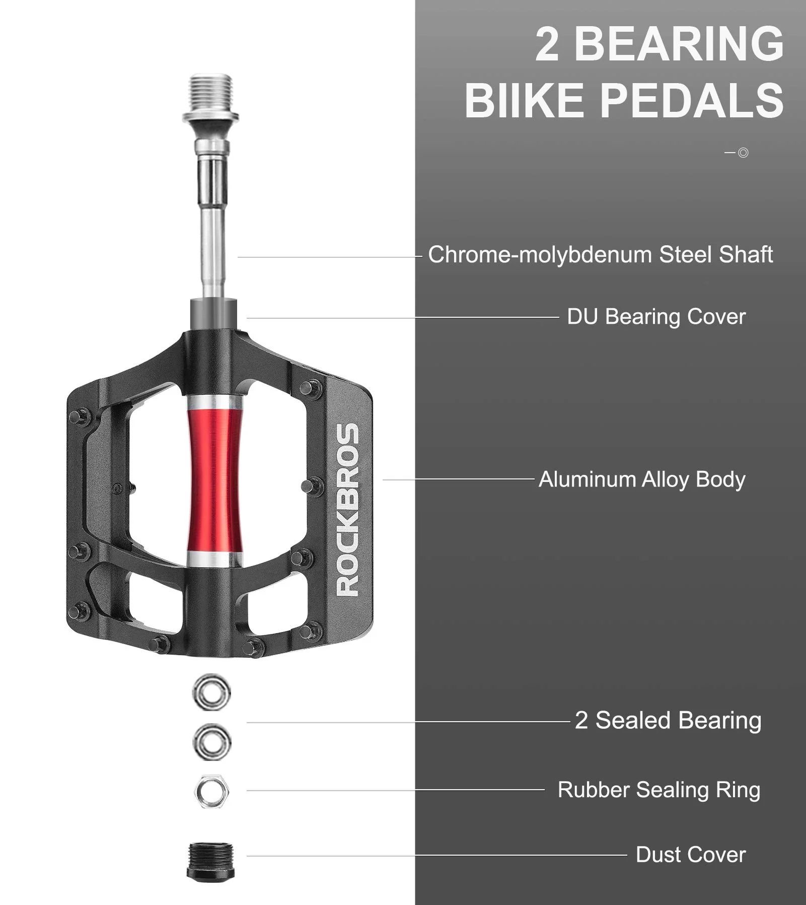 ROCKBROS MTB Pedals Platform Bike Pedal Aluminum 9/16" Bicycle Pedal Non-Slip Lightweight Flat Pedals for BMX Road Mountain Bikes - Image 13