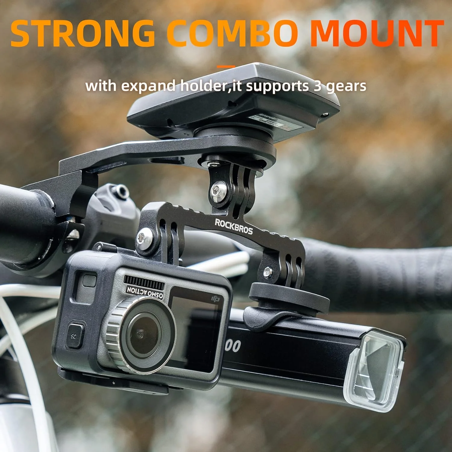 ROCKBROS Out Front Bike Mount Cycling Computer Mount Bike Handlebar 1.25''/ 31.8mm - Image 4