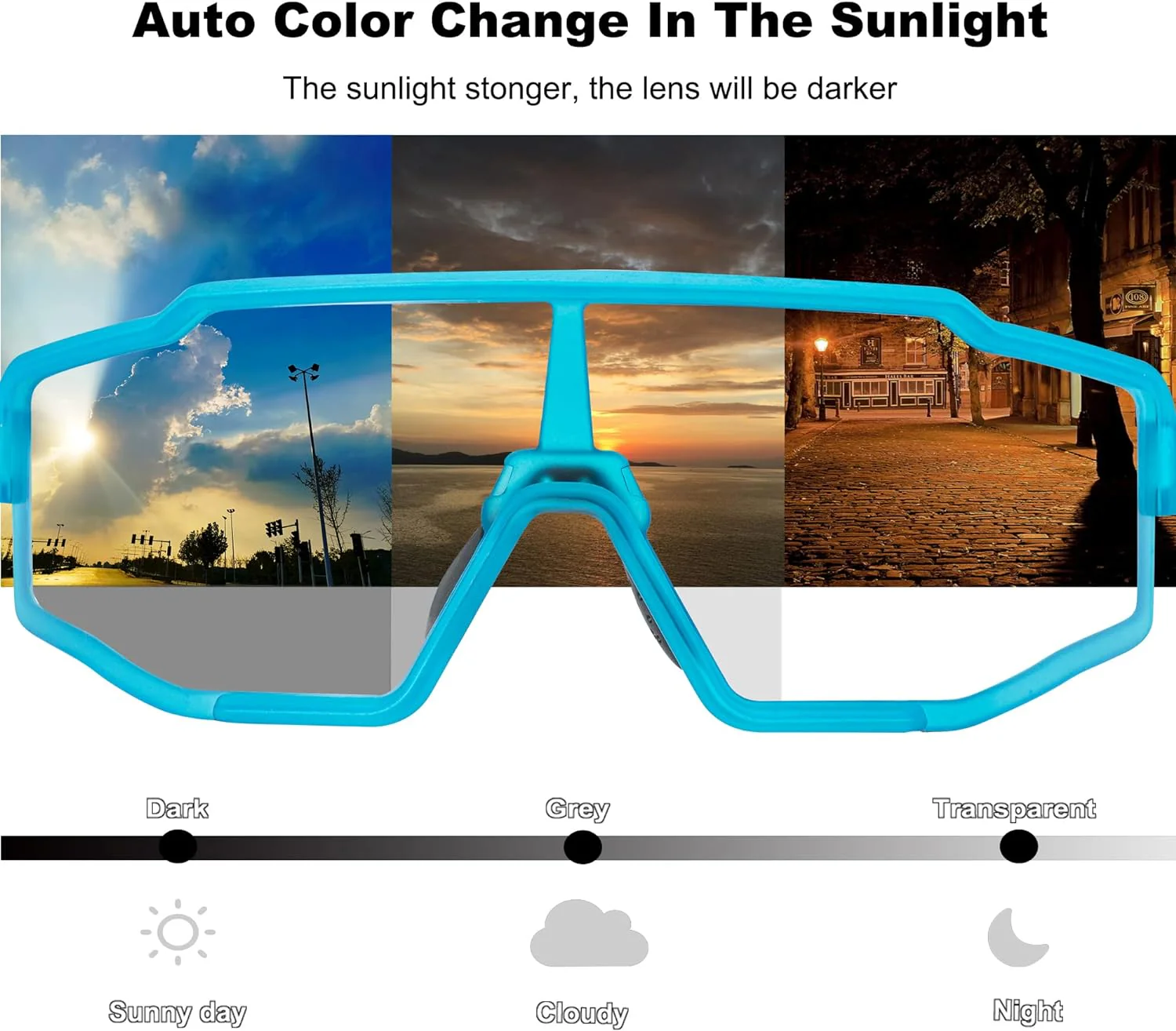 Aerodynamic Windproof Photochromic Cycling Sunglasses - Image 16