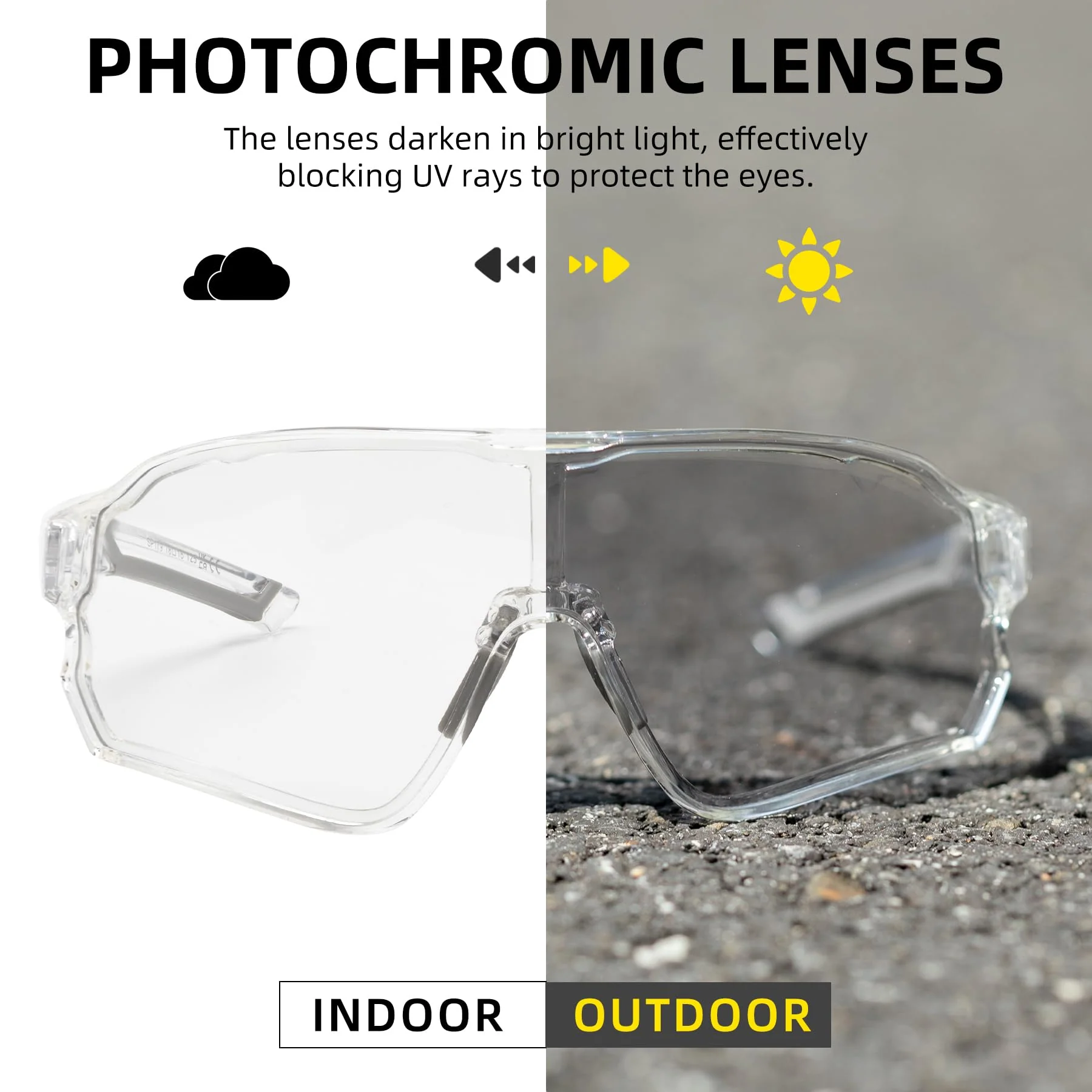 Thickened PC Lens Photochromic Sunglasses (UV400) - Image 37