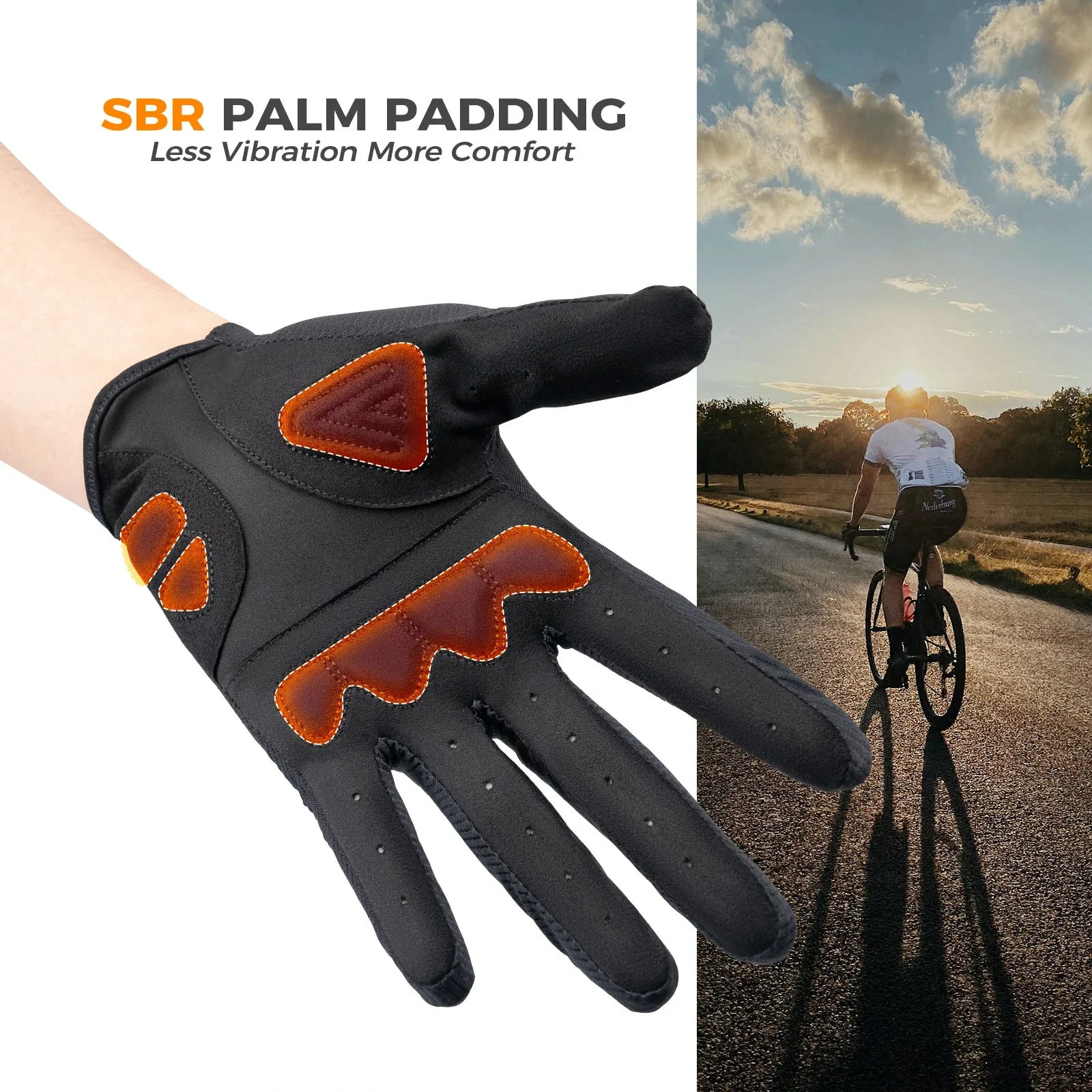 Plain Full-Finger Cycling Gloves - Image 8