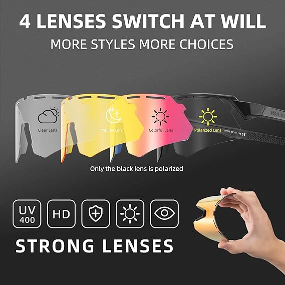 Polarized Cycling Glasses with 4 Interchangeable Lenses - Image 5