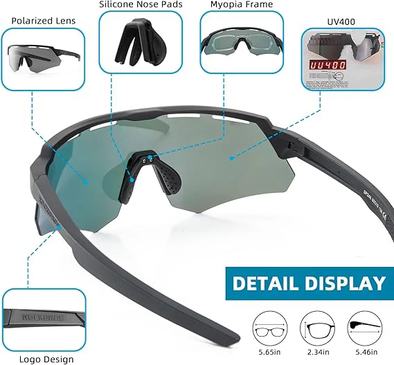 Polarized Cycling Glasses with 4 Interchangeable Lenses - Image 7