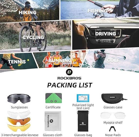 Polarized Cycling Glasses with 4 Interchangeable Lenses - Image 9