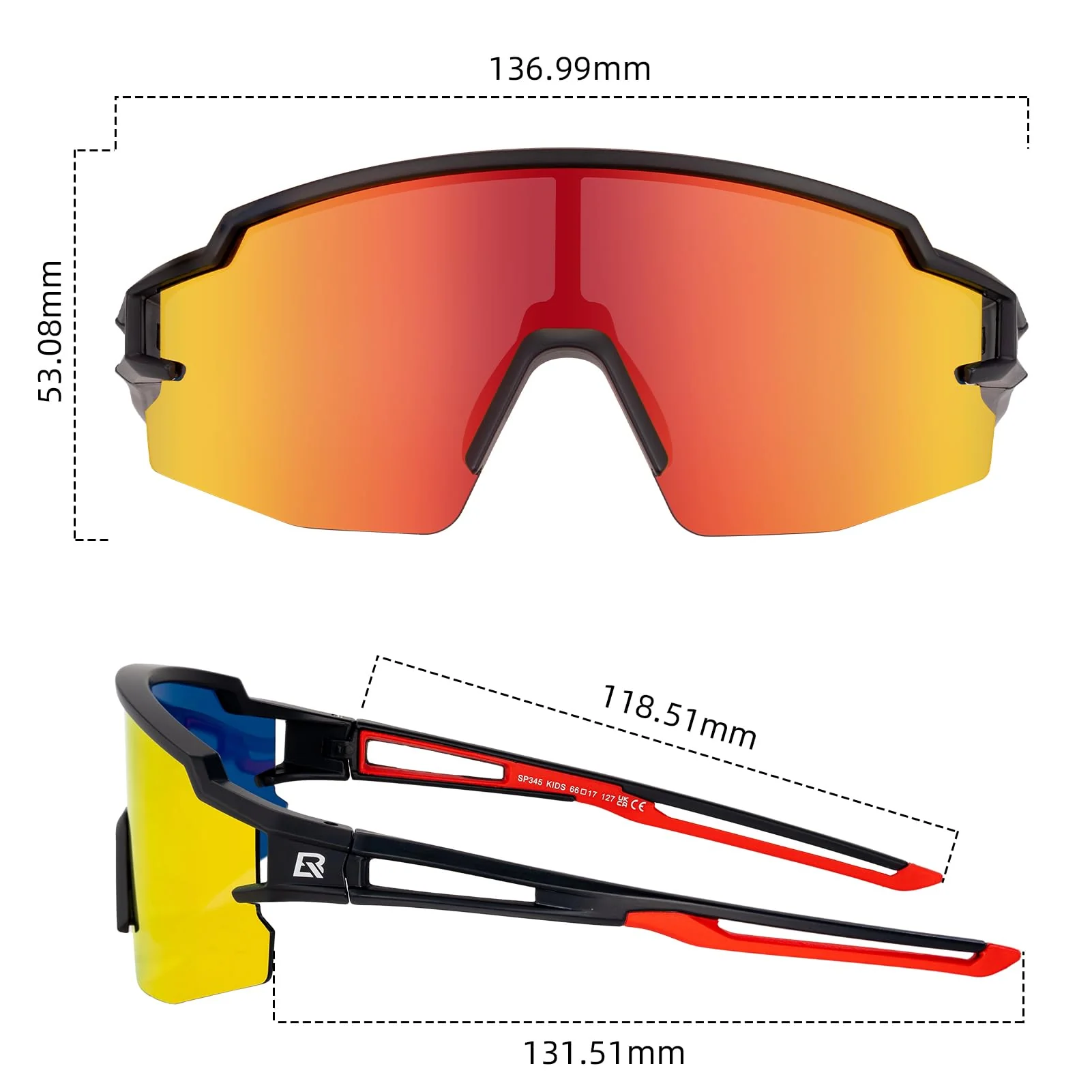 ROCKBROS Polarized Youth Kids UV400 Cycling Sports Sunglasses for Boys Girls Age 8-14 - Image 3