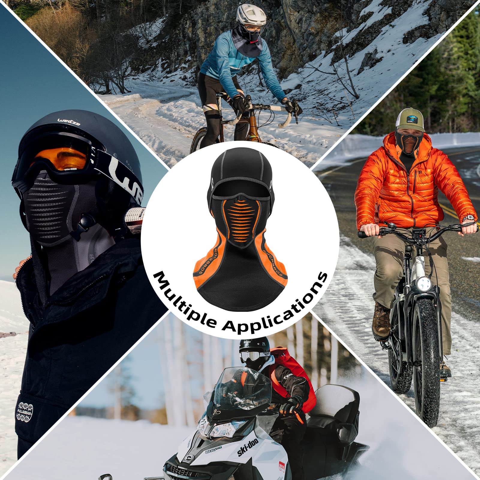 ROCKBROS Ski Mask Winter Balaclava Windproof Fleece Thermal Neck Gaiter - Image 8