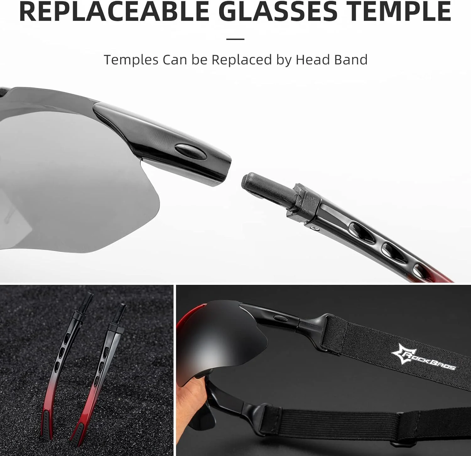 Slim Polarized Sports Sunglasses with 4 Lenses - Image 5