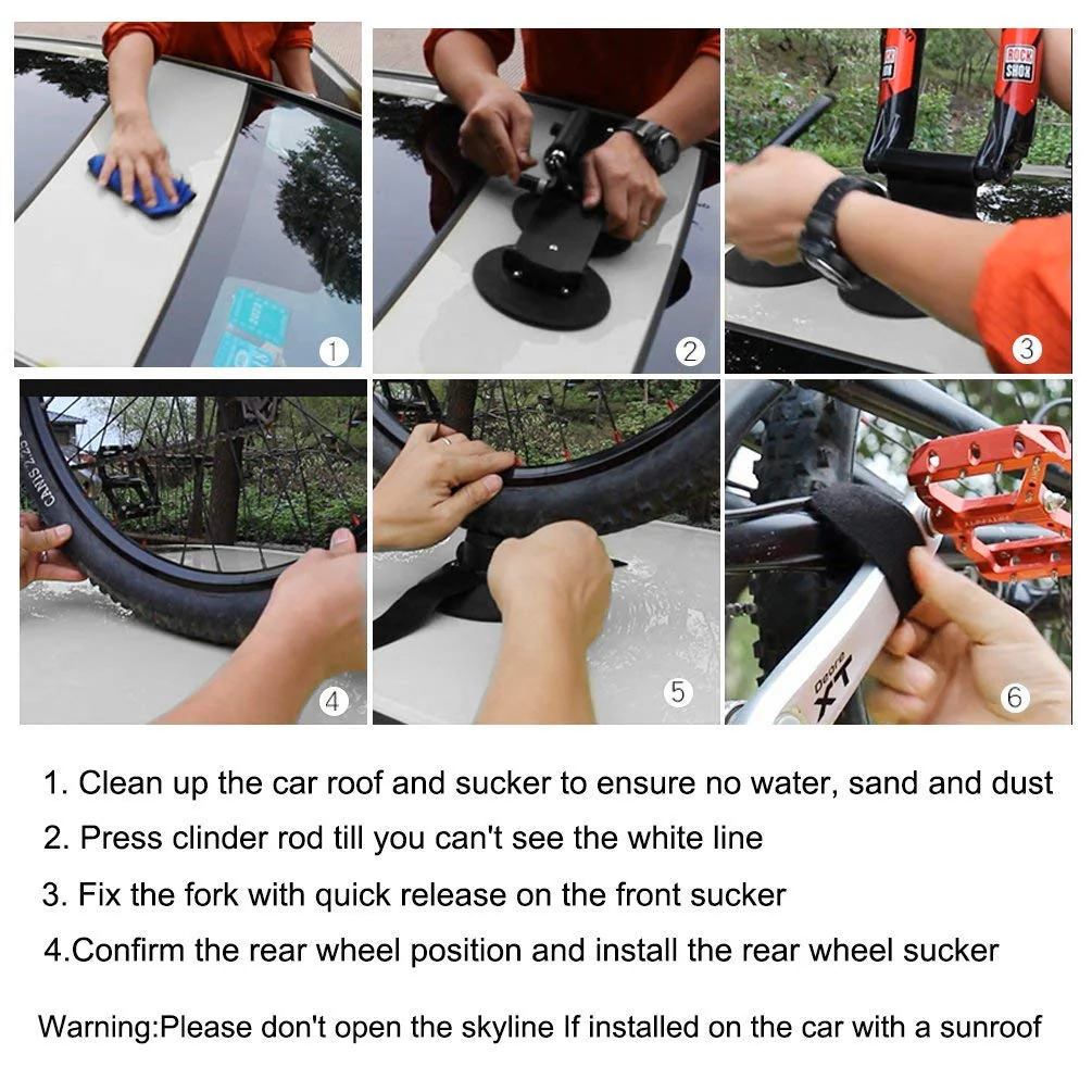 ROCKBROS Suction Cup Bike Rack for Car Roof Quick Release Sucker Mount - Image 18