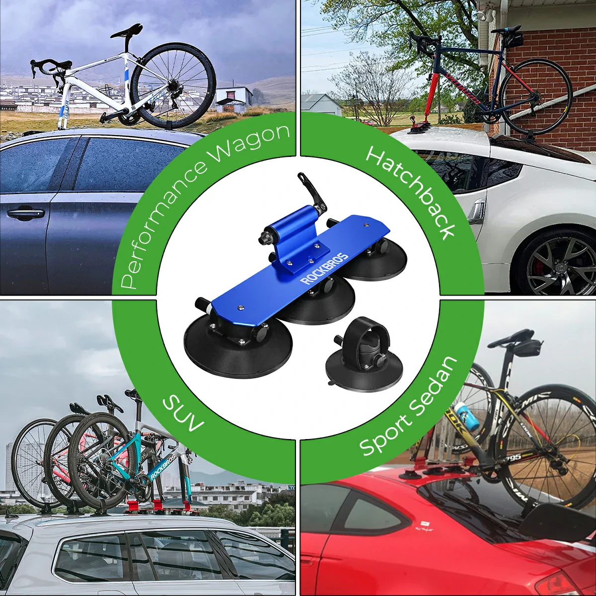 ROCKBROS Suction Cup Bike Rack for Car Roof Quick Release Sucker Mount - Image 55