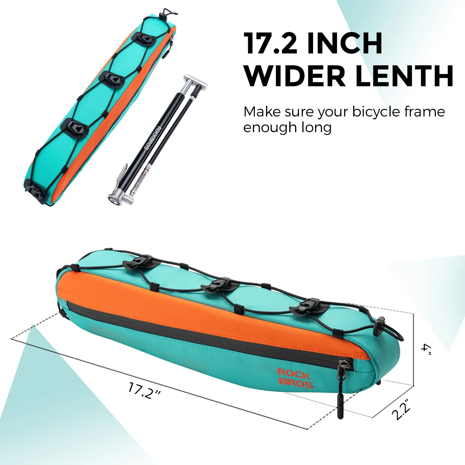 ROCKBROS Urban Rider Series Bike Frame Bag 1.5L Triangle Storage Pouch - Image 4