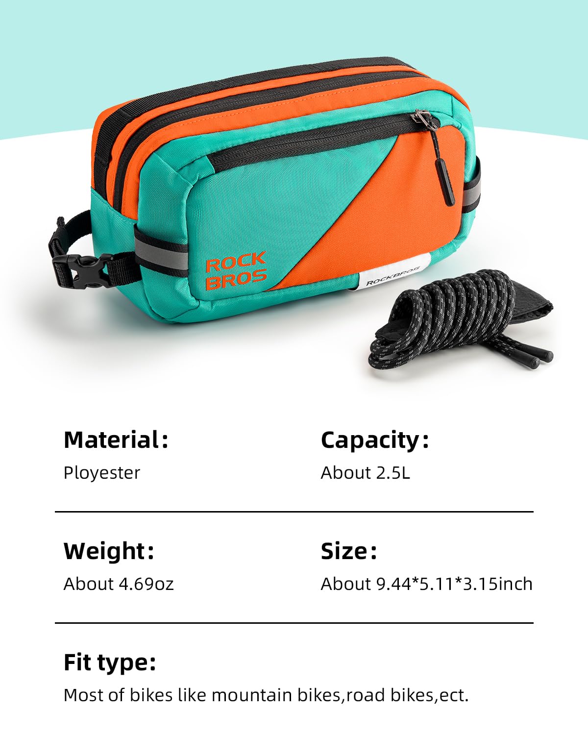 ROCKBROS Urban Rider Series Bike Handlebar Bag Large Capacity Shoulder Strap - Image 7