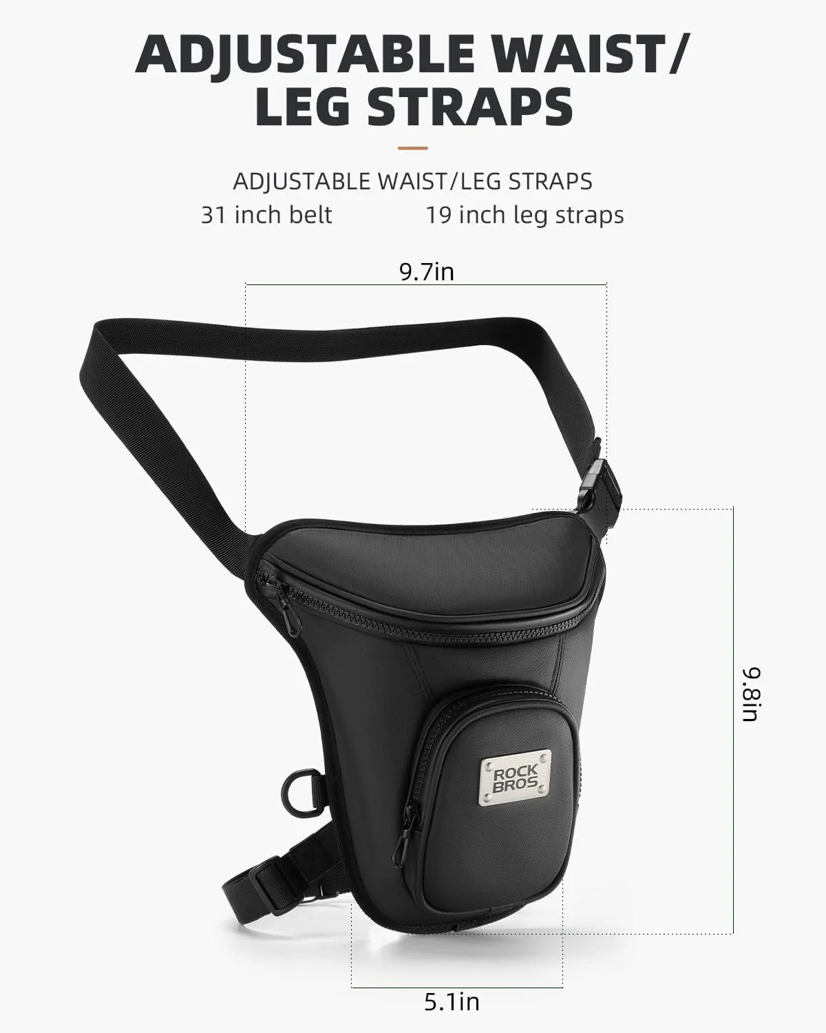ROCKBROS Waterproof Tactical Drop Leg Bag Durable Adjustable Large Capacity - Image 6