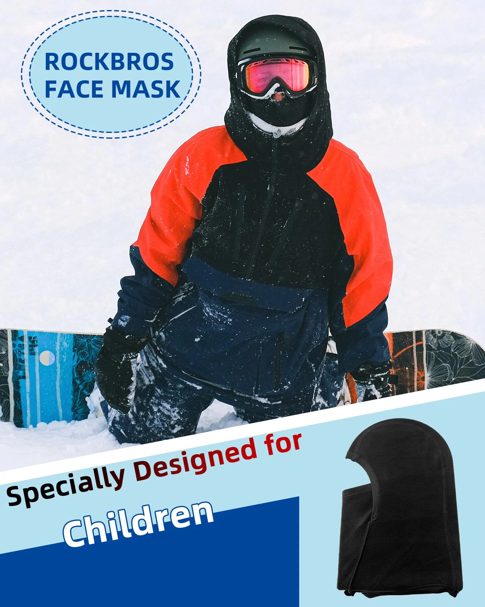 ROCKBROS Windproof Winter Balaclava Ski Mask for Kids - Image 5
