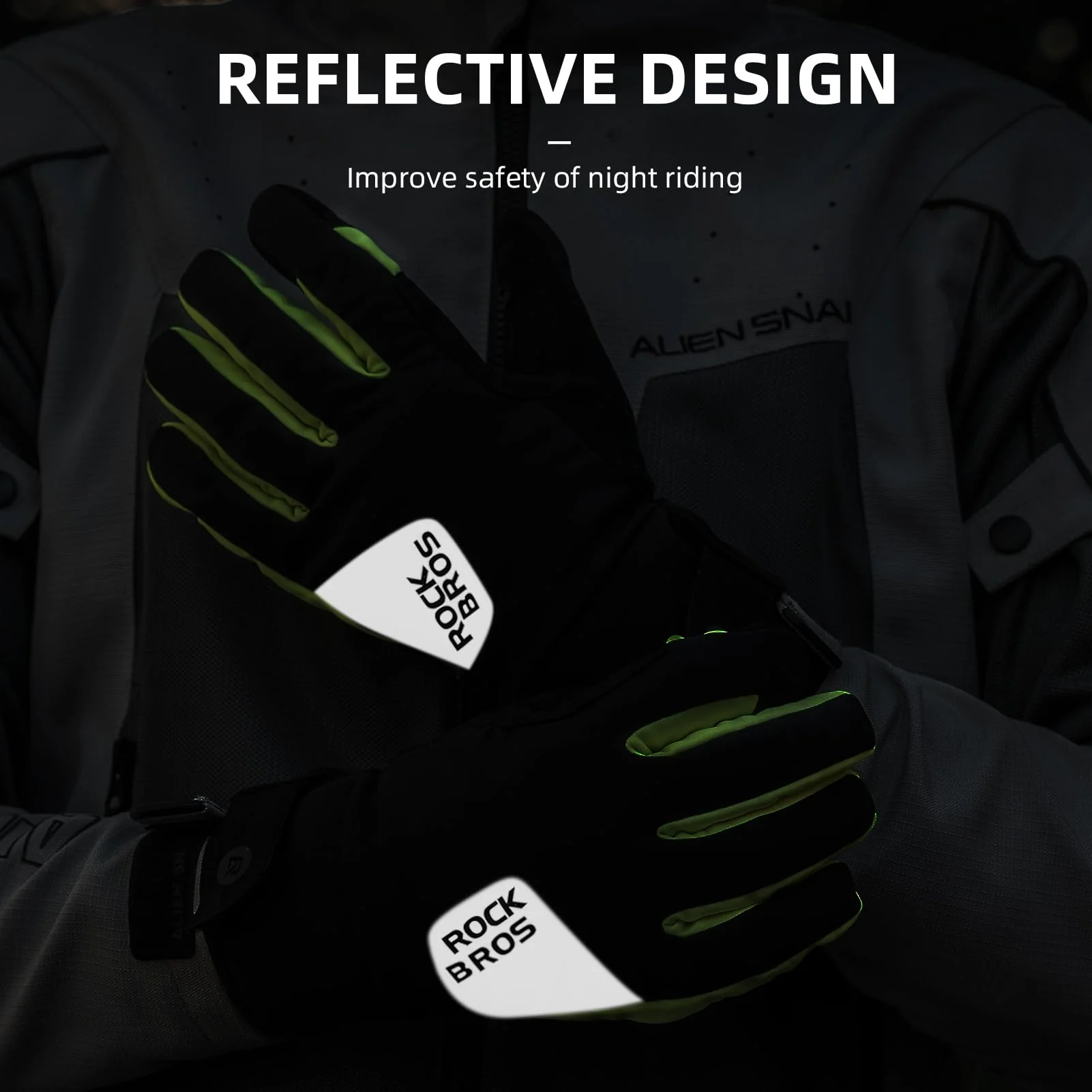ROCKBROS Windproof Winter Cycling Padded Thermal Gloves for Men Women - Image 7