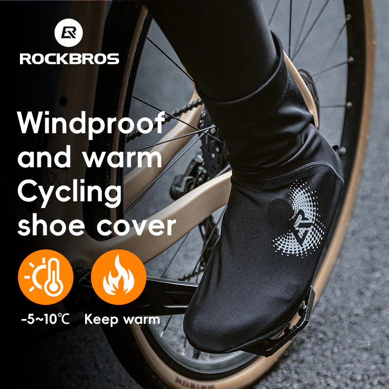 ROCKBROS Winter Cycling Shoe Covers, Thermal Windproof, Water-Resistant Overshoes - Image 5