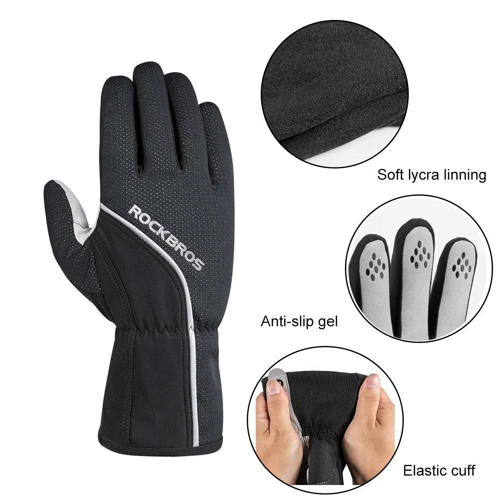 ROCKBROS Winter Gloves for Men Women Winter Cycling Gloves Windproof - Image 4