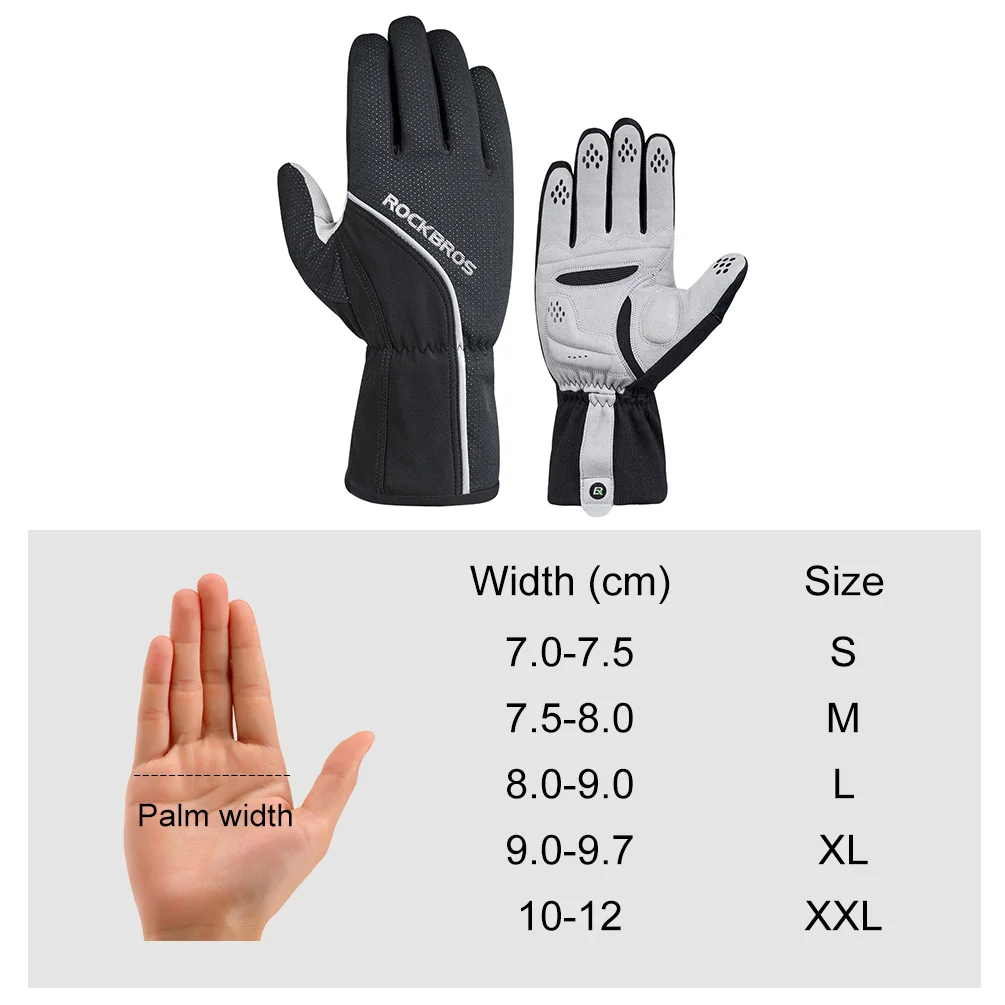 ROCKBROS Winter Gloves for Men Women Winter Cycling Gloves Windproof - Image 7