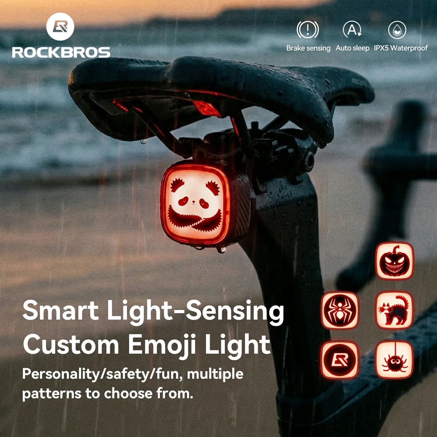Safe Night Riding Emoji Tail Light IPX5 - Image 12