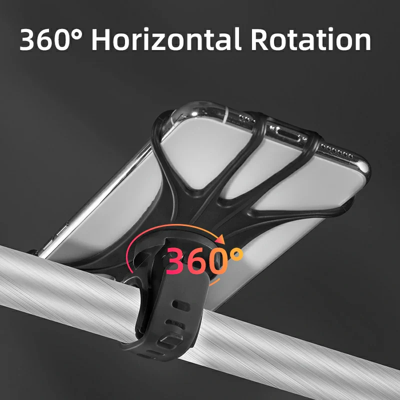 Silicone Phone Holder for Bikes, Strollers– Fits 4.0" to 6.7" Phones, 360° Rotation - Image 5