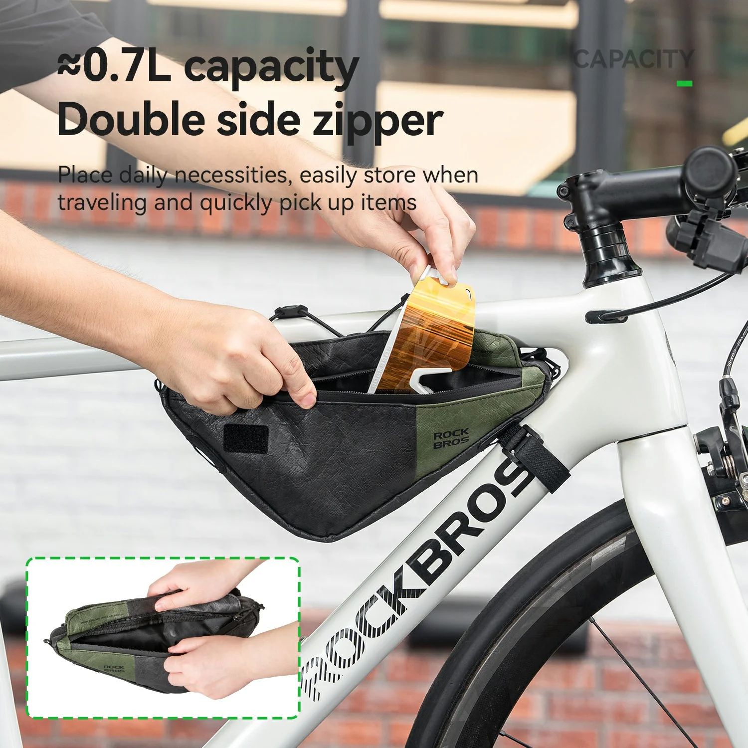 Sustainable Eco-Friendly Bike Triangle Bag Frame Bag 0.7L - Image 3