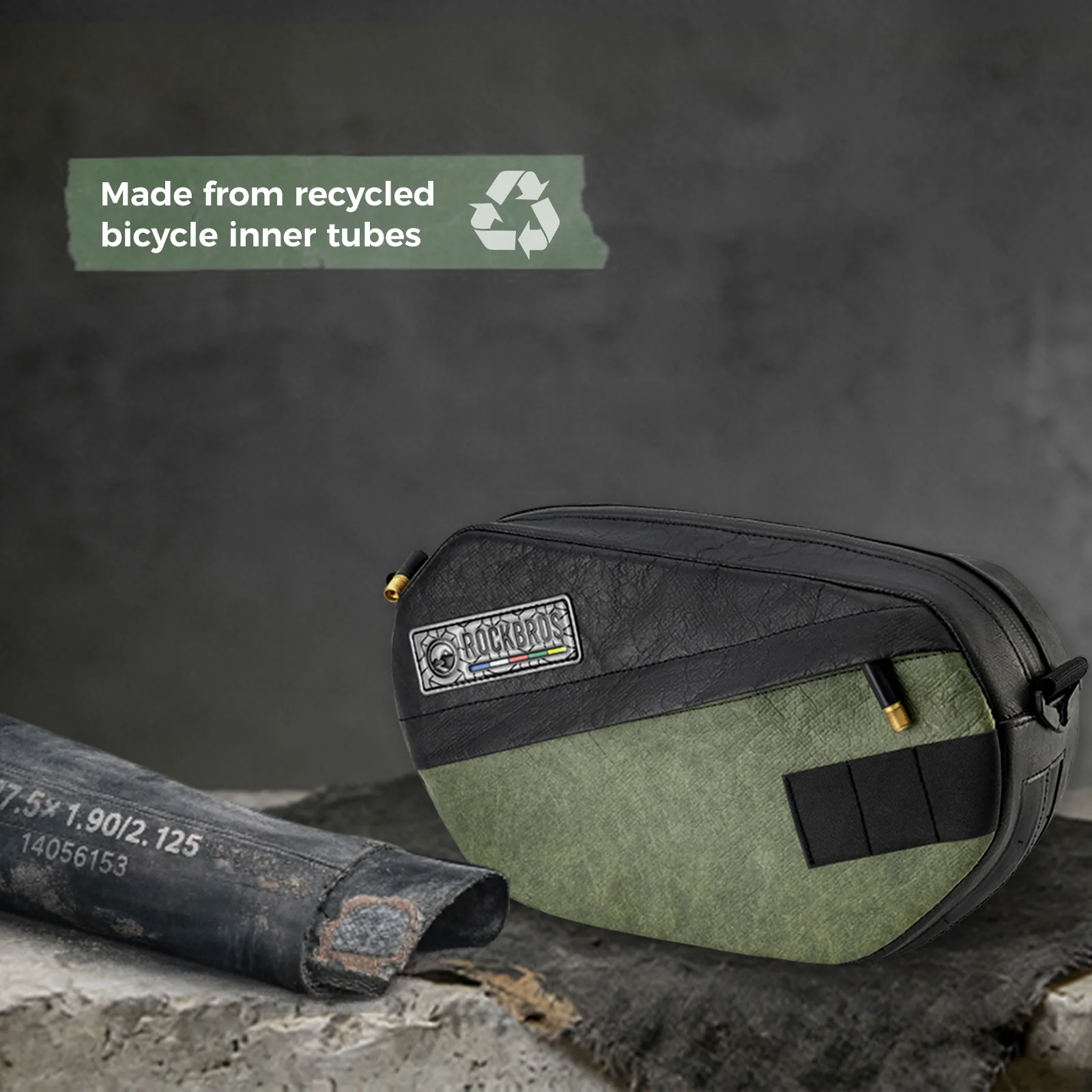 Sustainable Eco-Friendly Recycled Tire Bike Handlebar Bag 2.5L ROAD TO SKY - Image 3