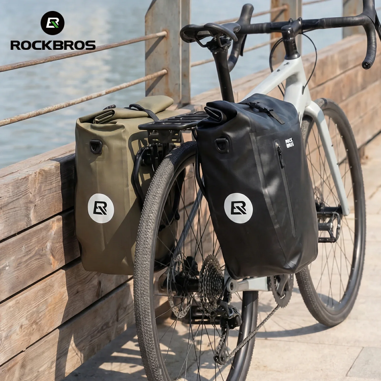 Waterproof Bike Rack Bag 20L Roll-Top Rear Pannier - Image 9