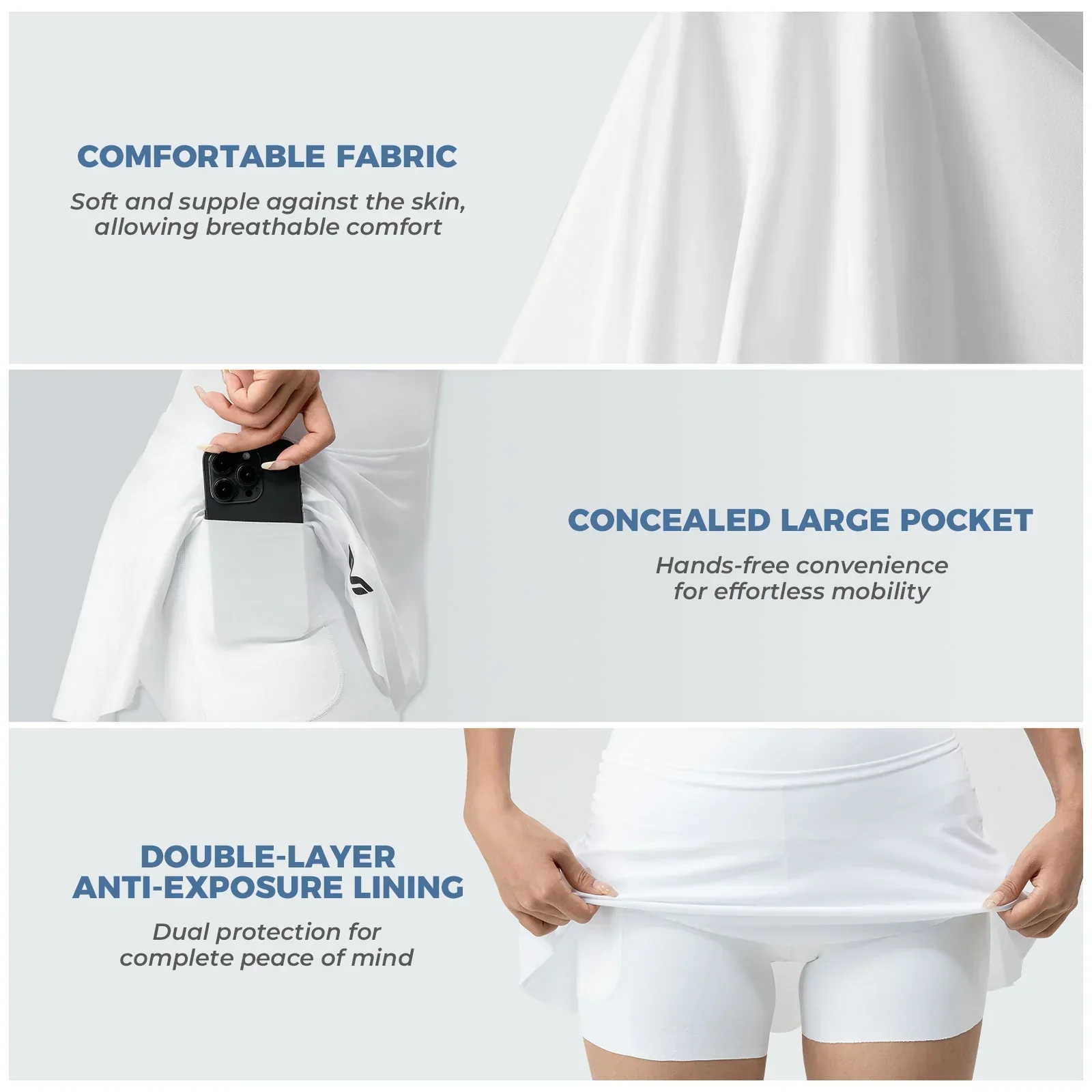 TVI Women's Bike Skort High Waist Breathable for 68°F–95°F - Image 6