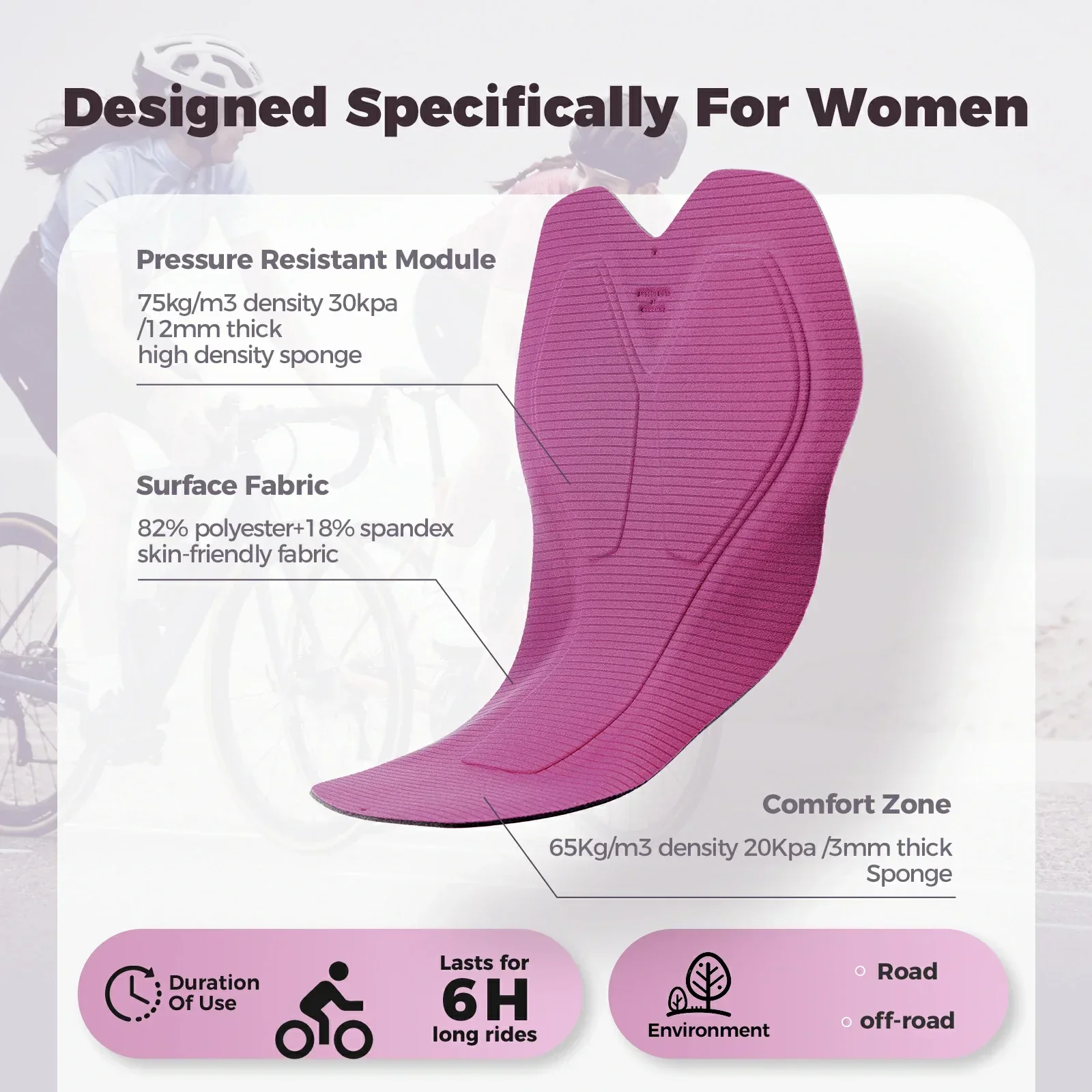 TVI Women's Bike Skort High Waist Breathable for 68°F–95°F - Image 9